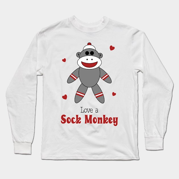 Love A Sock Monkey Long Sleeve T-Shirt by OrchardBerry